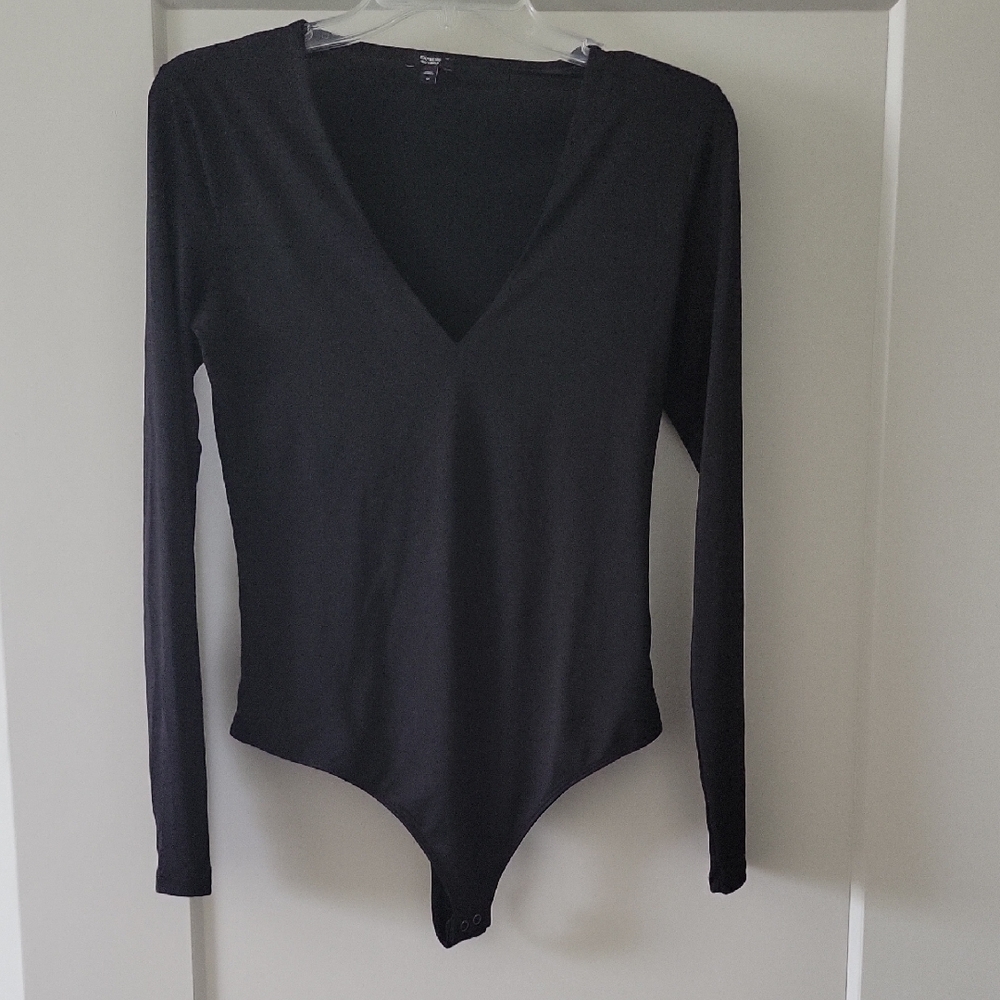 Express Black V-Neck Bodysuit